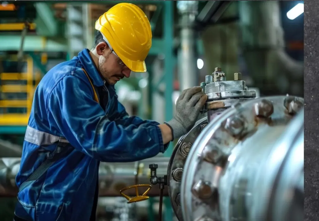 Tecnico specializzato GaMa Service al lavoro su impianto industriale